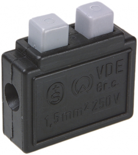 Borne à ressort Woertz 0.75…1.5mm² 10A 250V raccordement à ressort 2×1 noir 