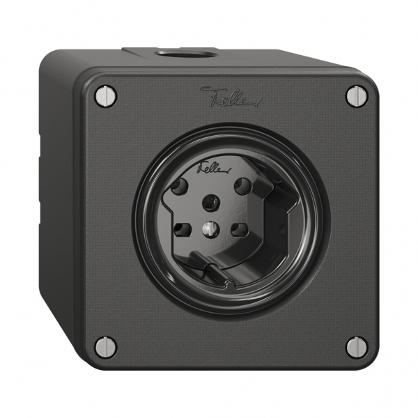 Prise NAPU NEVO, 1×T15, noir 