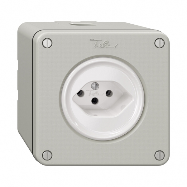 Prise NAPU NEVO, 1×T13, gris clair 