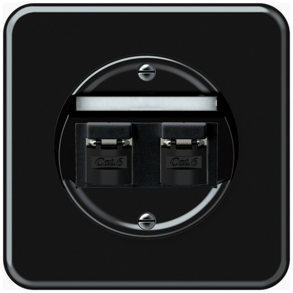 Boîte de raccordement ENC origin 2×RJ45 8(8) cat.6 oblique blindé 92×92mm noir 