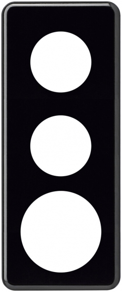 Plaque de recouvrement basico 3×1 2×43mm+58mm noir 