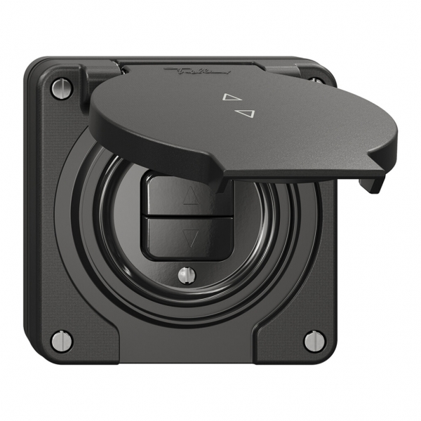 Interrupteur pour stores NUP NEVO, 1-canal, profondeur 18 mm, 87×87 mm, noir 