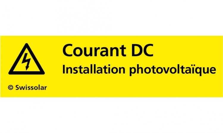 Adesivo Swissolar "Conduttori DC impianto fotovoltaico" francese 