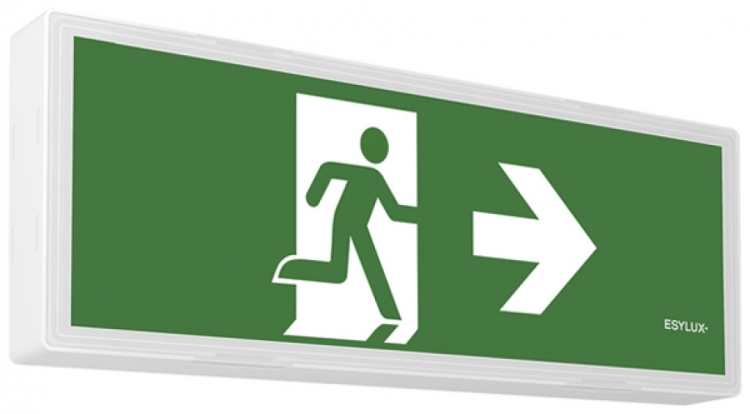Lampada di emergenza ESYLUX SLX LED FLAT COVER 3h/8h 24m IP54 3W 388×148×46mm bi 