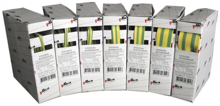 Guaina retrattile 2:1 26/13 verde/giallo box con 3m 