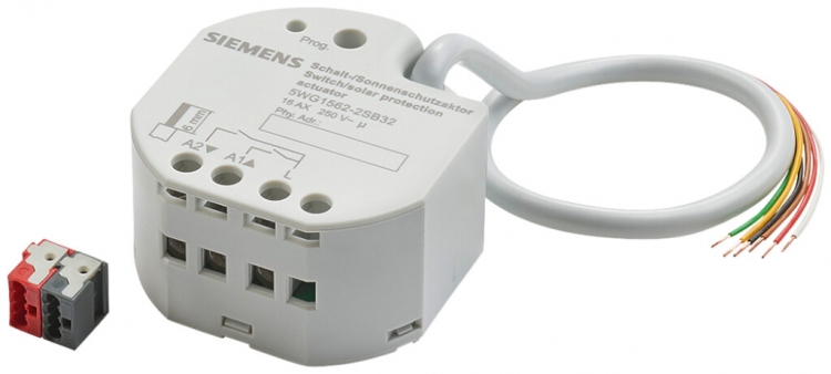 Attuatore-commuta./protez.solare KNX INS Siemens UP 562S32, 1-canale 230VAC 16A 