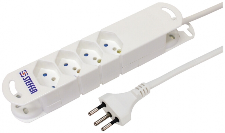 Steckdosenleiste STEBA VARIABL 4×T13 ohne Schalter 3m weiss 
