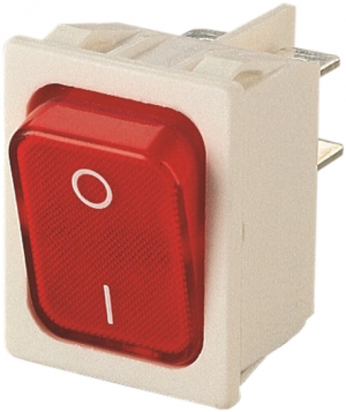 interrupteur à bascule lumineux INC Novitronic, 20A/250V 0/2L, bouton ro, bc 