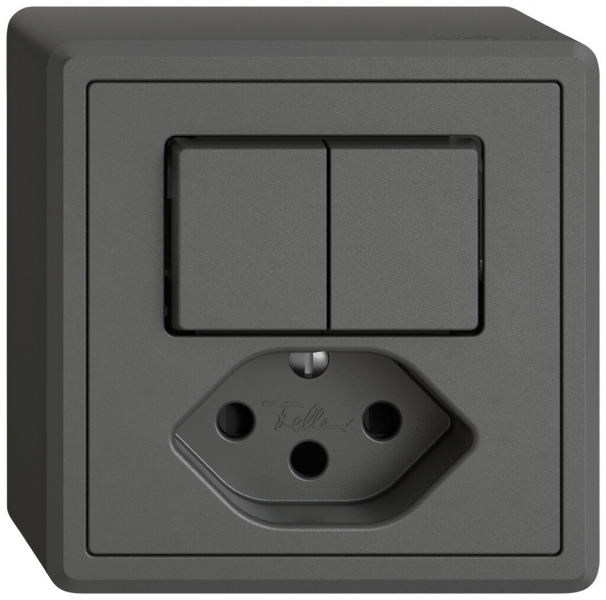 Combinazione AP EDIZIO.liv SNAPFIX® 2×schema 3+T13 con shutter grs 