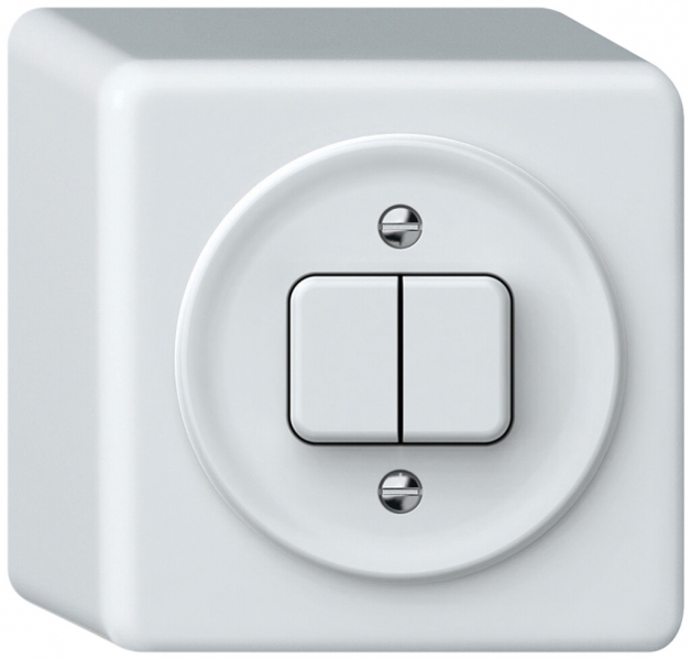 Interrupteur à poussoir AP origin sch 3 + NO/NC 88×88×54mm blanc 