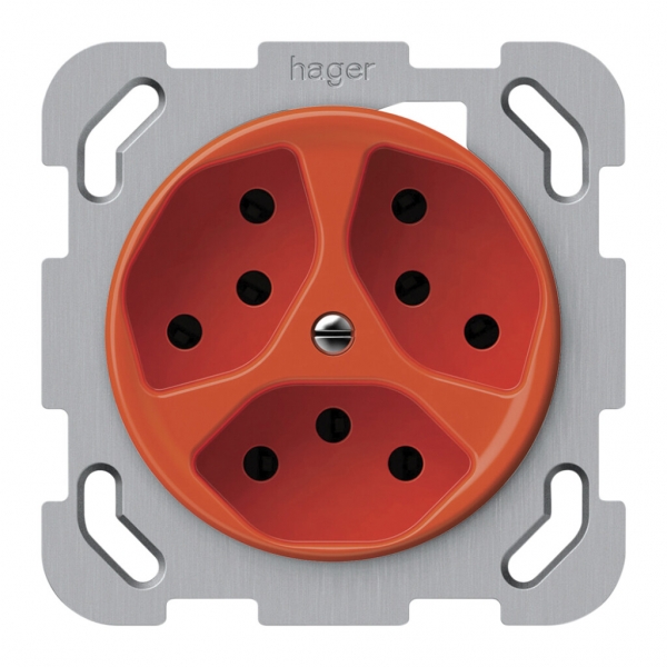 UP-Steckdose origin 3×Typ 13 10A 230V 77×77mm orange 