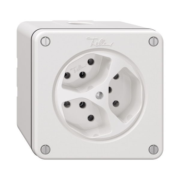 Presa NAPU NEVO, 3×T13, bianco 