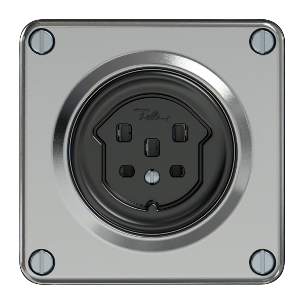 Prise ELEMENT SNAPFIX® 1×type 25 16A 440V avec clapet IP20 alu 