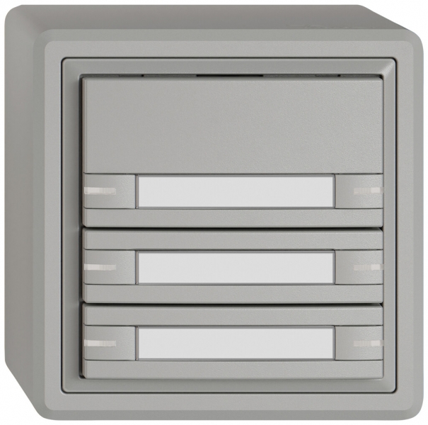 Poussoir KNX RGB AP EDIZIO.liv SNAPFIX® capteur temp.RGB-LED étiqu.6×com.1T grc 