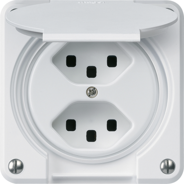 Presa INC robusto 2×tipo 23 bianco per combinazione 