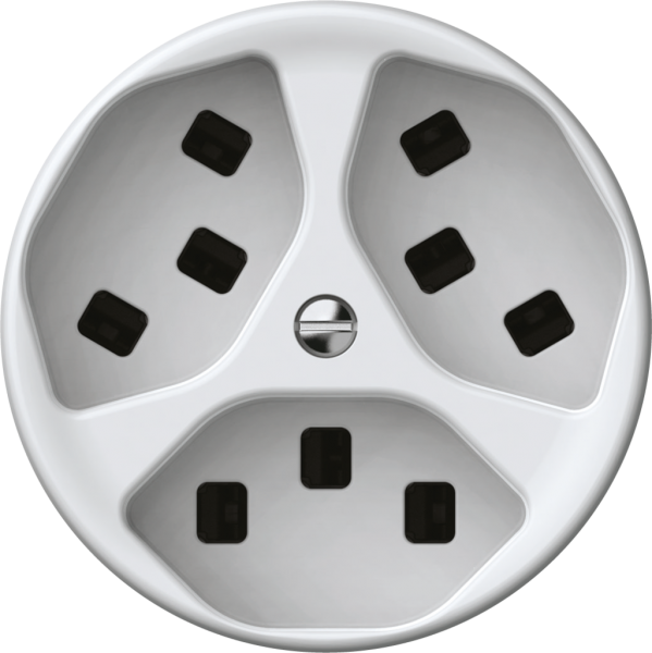 Prise origin 3×type 23 16A 230V 60×60mm blanc 