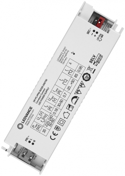 Convertisseur LED LDV PERFORMANCE DIM PHASE-CUT, 700mA 35W 150×43×30mm 