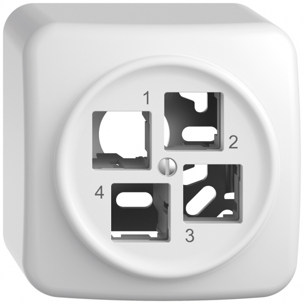 AP-Montageset STANDARDdue EASYNET S-One SNAPFIX® gerade für 4×RJ45 ws 