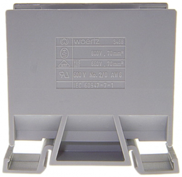 Morsetto di derivazione Woertz Ex 35…70mm² 192A 800V vite 2×1 guida DIN 35mm gr 