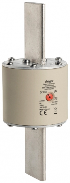 Fusibile HPC Hager SEV G6 500V AC 500A gG indicatore centrale 