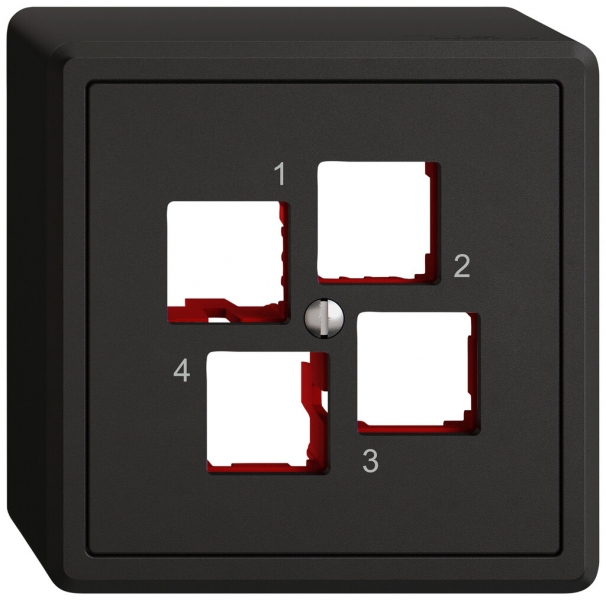 Kit de montage AP EDIZIO.liv EASYNET S-One SNAPFIX® droit 4×RJ45 no 