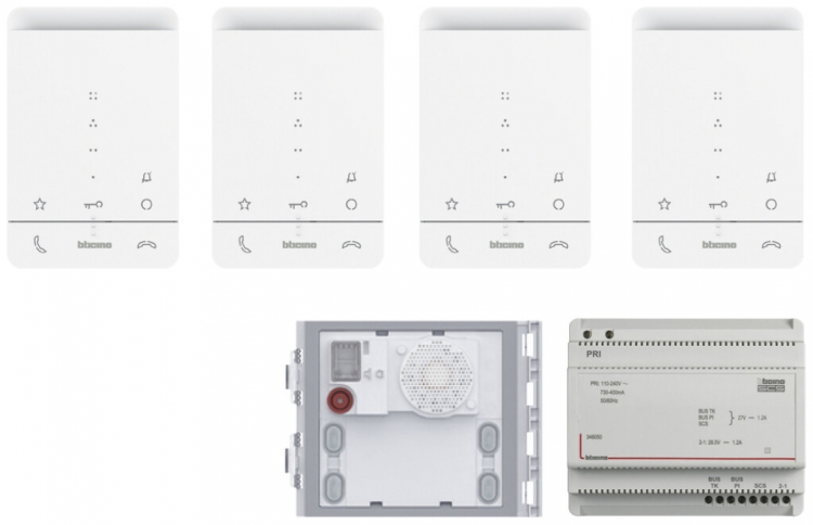 Kit interphone portier audio starter Bticino, 2 fils, SFERAnew / CLASSE 100 