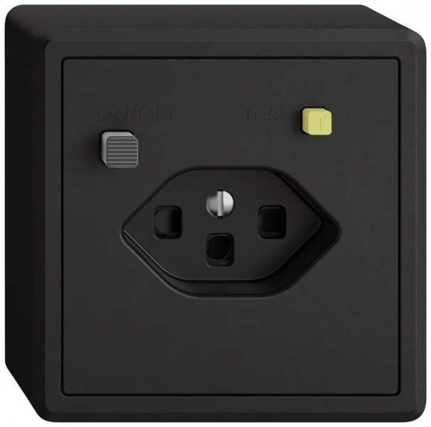 AP-Steckdose FI EDIZIO.liv 1×T23 mit Shutter sz 