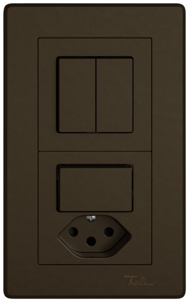 UP-Kombination EDIZIO.liv SNAPFIX® 2×1 156×96mm Sch 1/3+3/1L+Sch 3/1L+T13 braun 