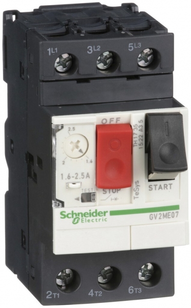 Disgiuntore per motore Schneider GV2ME07 1.6…2.5A TeSys 15kA 