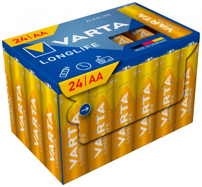 Batterie VARTA Consumer Longlife AA Alkali-Mangan 1.5V Box à 24 Stück 