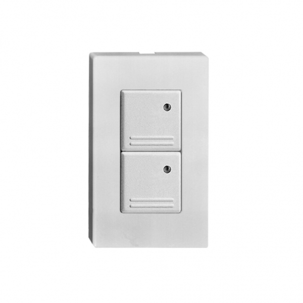 Tasto univ. INS bianco 24VDC con LED 2 tasti 