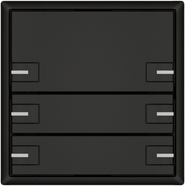 KNX-Taster RGB EDIZIO.liv SNAPFIX® Temperaturfüh.RGB-LED 6×T 1-Tbed.sz 