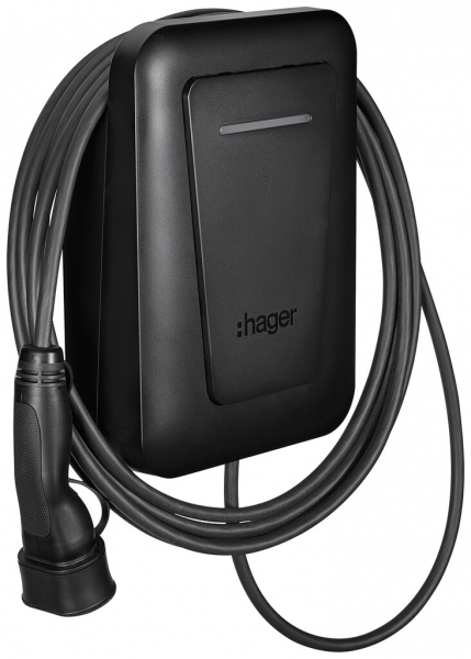 Ladestation Hager witty one 3-phasig 11kW 250×370×150mm Kabel 6.5m 