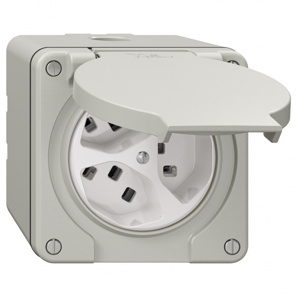 Prise NAP NEVO, 3×T23, IP21, gris clair 