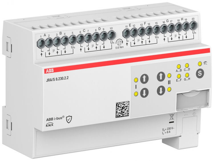 Actionneur de jalousie AMD ABB JRA/S8.230.2.2 8-fois 6A/230VAC 