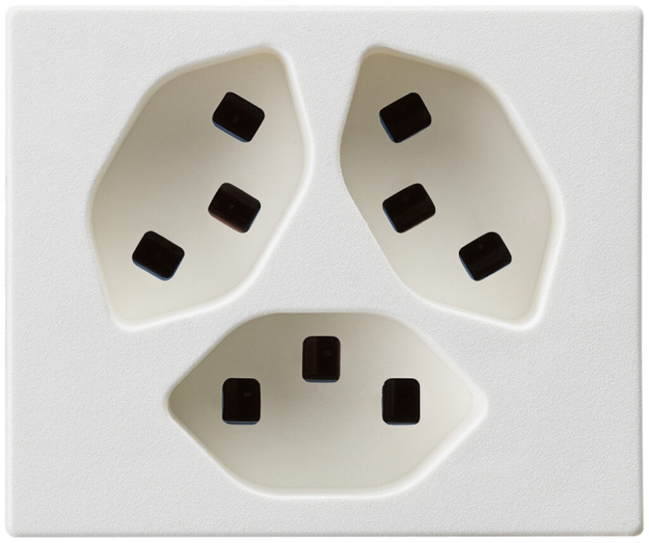 Prise FLF Hager 3×type 23 D blanc 