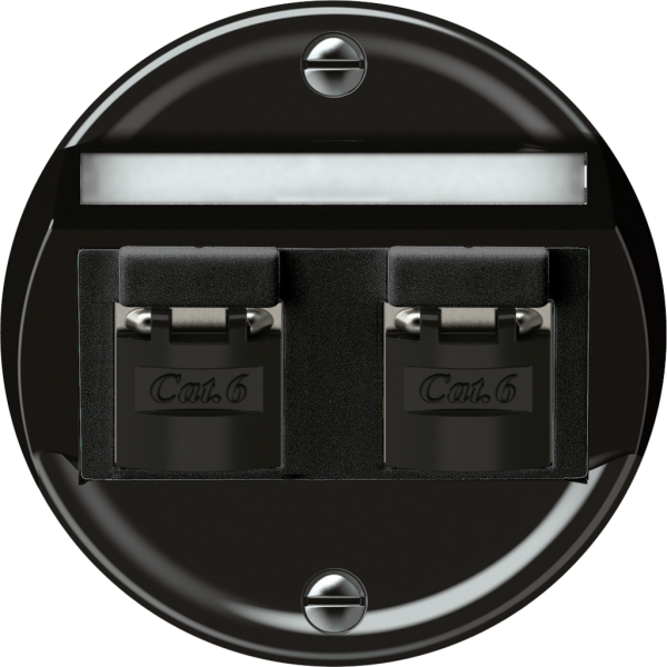 Scatola di raccordo origin 2×RJ45 8(8) cat.6 obliquo schermate 60×60mm nero 