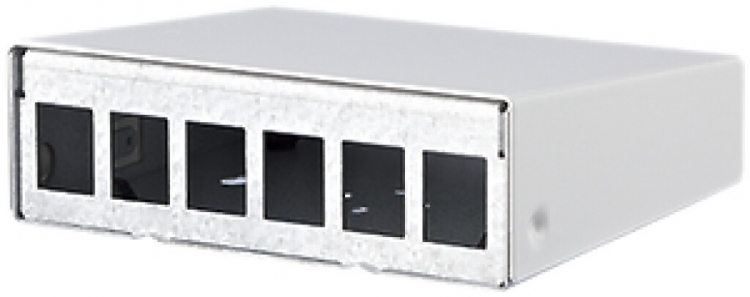Boîtier AP Dätwyler Keystone 6 ports, en métal blanc 