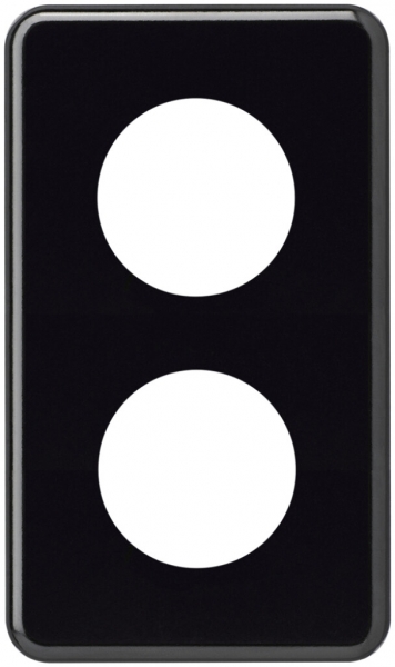 Placca di copertura basico 2×1 2×Ø43mm nero 