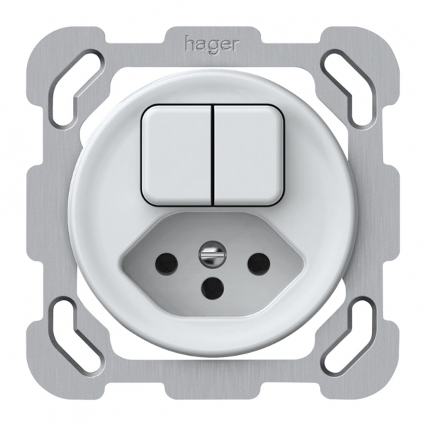 Combinazione INC origin sch 3+3 + 1×tipo 13 77×77mm bianco 