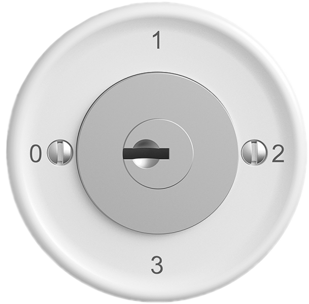 UP-Drehschalter STANDARDdue 5/2L weiss mit Sicherheitsschloss 