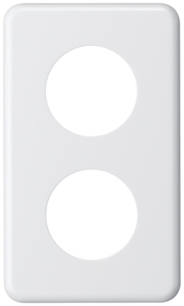 Placca di copertura basico 2×1 2×Ø43mm bianco 