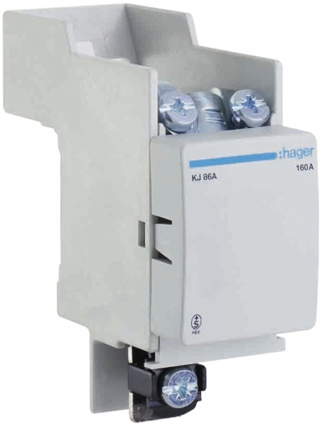 Élément d'alimentation Hager DIN00 160A L1-L3 44/51mm L en haut 