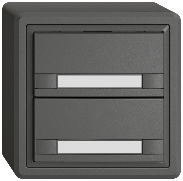 Poussoir KNX RGB AP EDIZIO.liv SNAPFIX® capteur temp.s.LED étiqu.2× comm.2T grf 