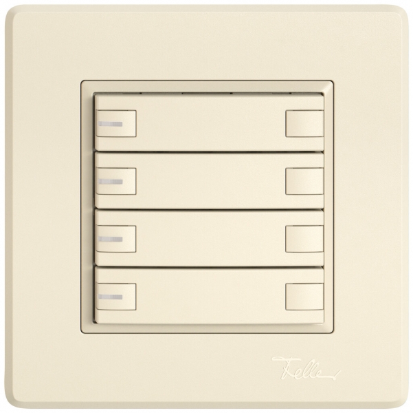 Poussoir KNX RGB ENC EDIZIO.liv SNAPFIX® capteur temp.RGB-LED 4× comm.2T cr 