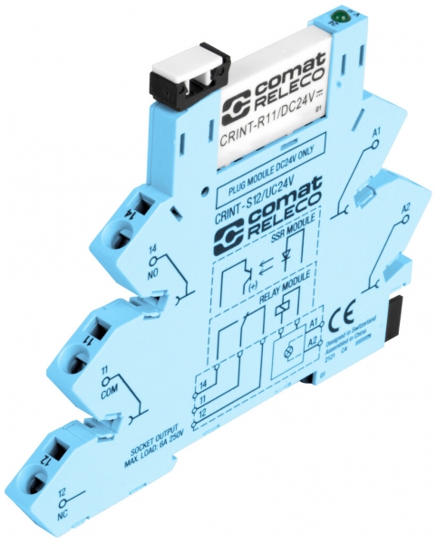 Relais d'interface ComatReleco CRINT-C121, 220…240VUC, 1C AgSnO2 6A/250VAC 