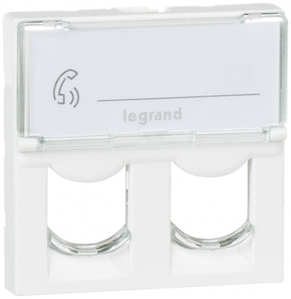 Supporto inserto INC MOS 2×RJ45 bianco per Keystone 
