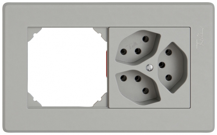 Combinaison ENC EDIZIO.liv SNAPFIX® 1×2 96×156mm vide+3×T13 gris clair 