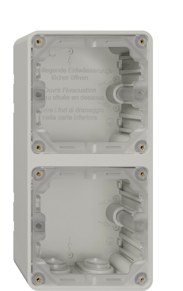 En-tête NAP Feller NEVO, 2×1, pour appareils N.CO, gris clair 