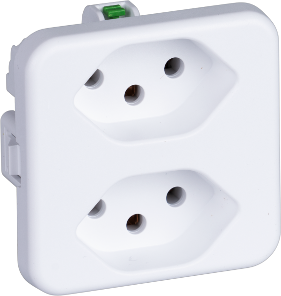 Prise Schneider CH 2 x T13, blanc 
